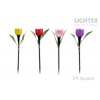 LED соларна лампа TULIP 0.06W 3000K IP44 цветно 24бр.к-кт Lightex