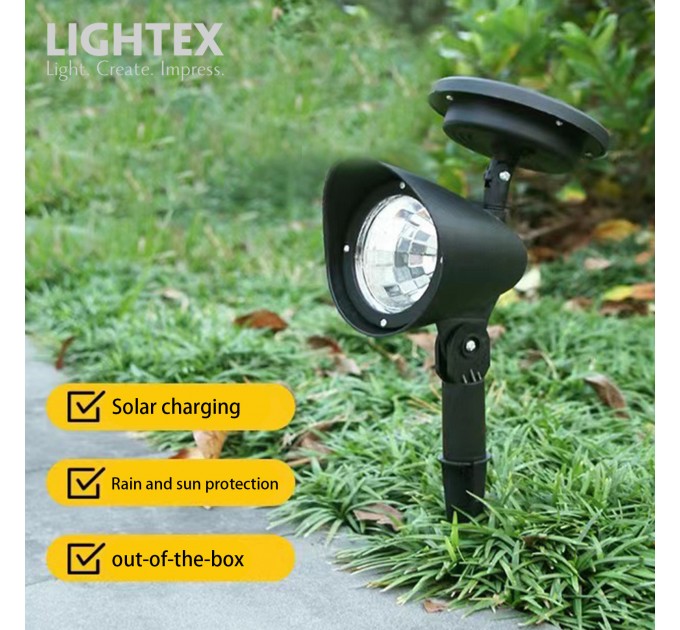 LED соларен прожектор за земя TORRO 0.06W 7500K 2.5lm батерия AA 1.2V 300mAh 12 бр./к-кт Lightex