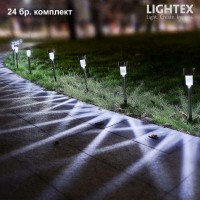 Соларна лампа SL500 steel 1xLED 0.07W 7500K 4lm IP44 зарядна батерия button cell 40mAh 24 броя к-кт Lightex