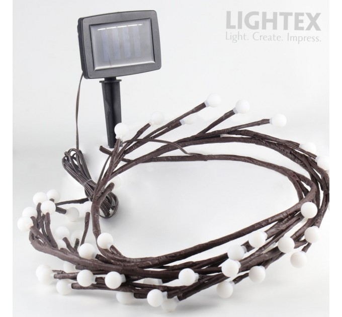 LED соларно въже COTTON BLOOM 0.06W 2800K 3.6м IP44 батерия AA Ni-MH 1.2V 300mAh Lightex