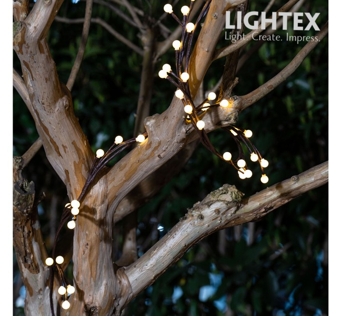 LED соларно въже COTTON BLOOM 0.06W 2800K 3.6м IP44 батерия AA Ni-MH 1.2V 300mAh Lightex