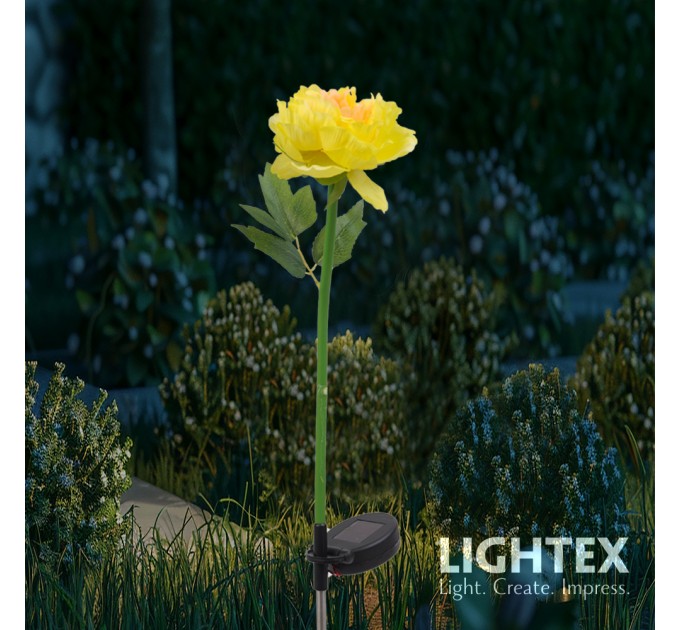 LED соларна лампа PEONY 0.018W 6000K 5lm IP44 AA Ni-MH 1.2V 100mAh жълта Lightex