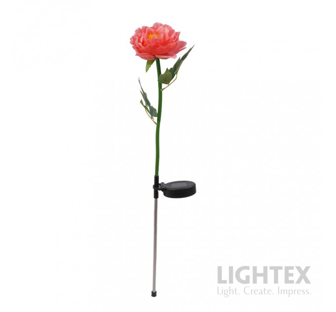 LED соларна лампа PEONY 0.018W 6000K 5lm IP44 AA Ni-MH 1.2V 100mAh розова Lightex