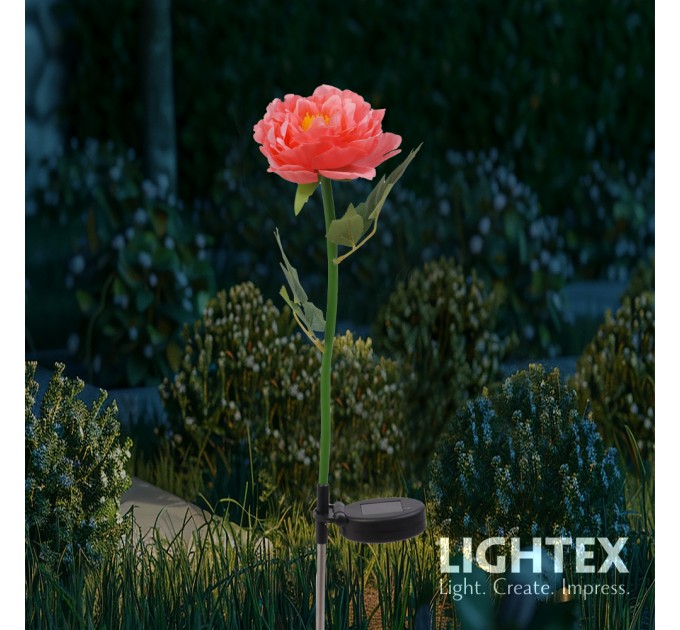 LED соларна лампа PEONY 0.018W 6000K 5lm IP44 AA Ni-MH 1.2V 100mAh розова Lightex