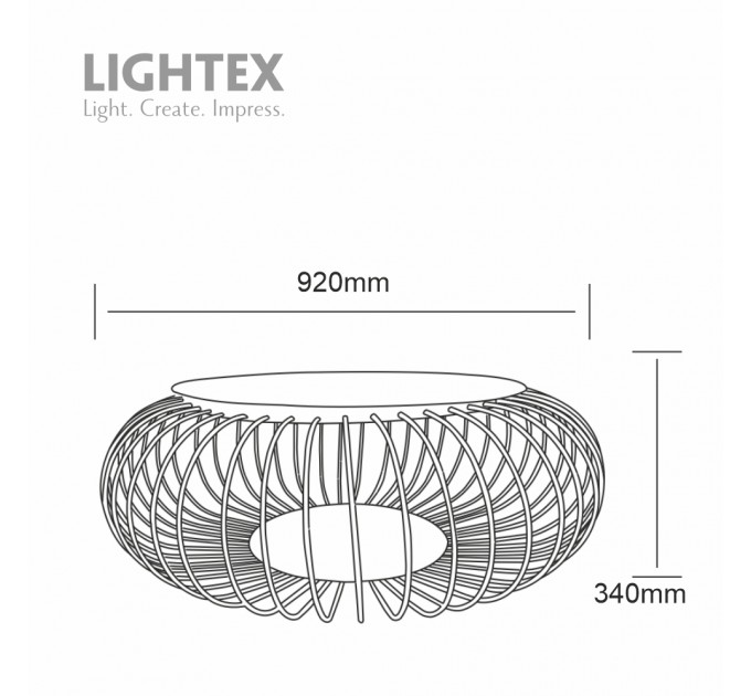 LED градинска маса NEST 220V 12W 3000K/4000K/6000K 919lm Ø920x340mm IP65 черна Lightex