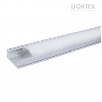 Алуминиев профил за LED лента 8/12mm 17.4mm x7mm-2 m с матиран разсейвател,капачки и държачи Lightex