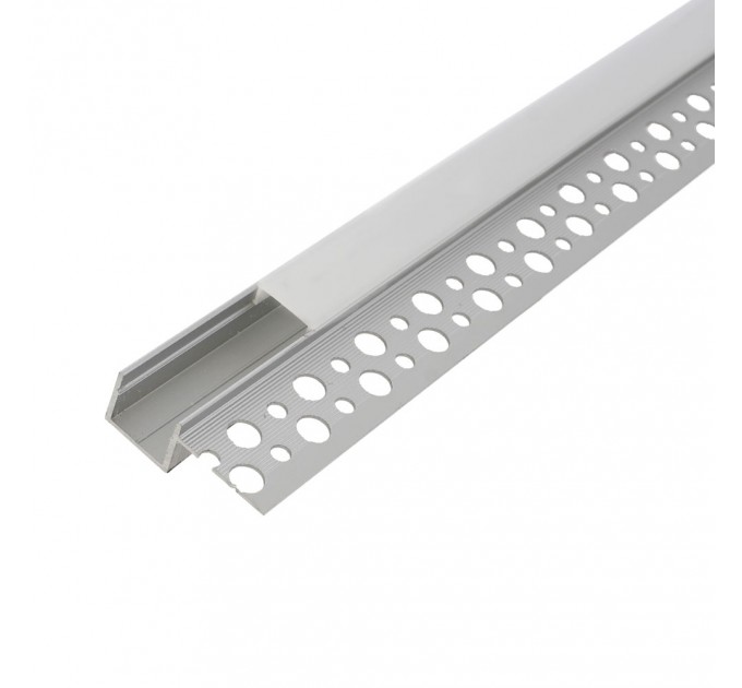 Алуминиев профил за LED лента 12mm за вграждане  35.3mm *12.8mm - 3 m с матиран разсейвател, капачки и държачи Lightex