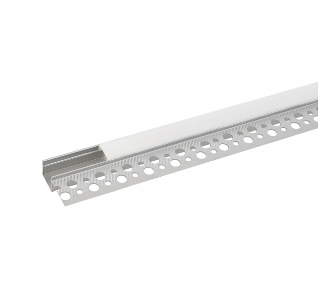 Алуминиев профил за LED лента 12mm за вграждане  35.3mm *12.8mm - 3 m с матиран разсейвател, капачки и държачи Lightex