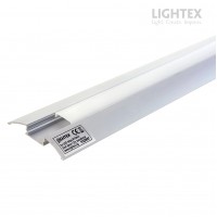 Алуминиев профил за LED лента 8/10mm съединителен 52mm *7.8mm - 2 m с матиран разсейвател, капачки и държачи Lightex