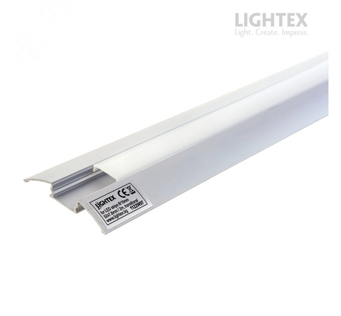 Алуминиев профил за LED лента 8/10mm съединителен 52mm *7.8mm - 2 m с матиран разсейвател, капачки и държачи Lightex