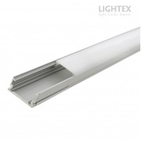 Алуминиев профил за LED лента 8/10mm открит монтаж 13.2mm *7mm - 2 m с матиран разсейвател, капачки и държачи Lightex