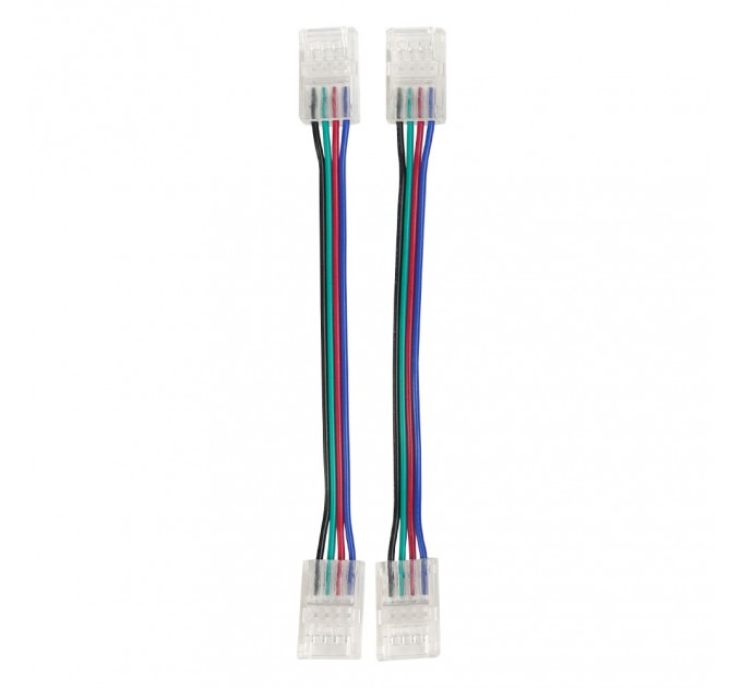 Гъвкав конектор с кабел 10см за многократна употреба 4PIN за LED лента RGB 10mm 2бр/пакет Lightex