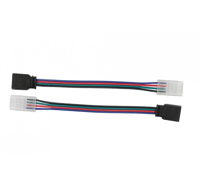 Kонектор за многократна употреба със захранващ кабел с женска букса 4PIN за LED лента RGB 10mm 2бр/пакет Lightex