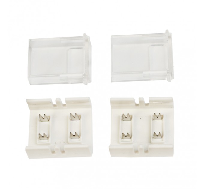 Прав конектор 2PIN за водоустойчива едноцветна LED лента SMD/COB 6A 8mm 2бр/пакет Lightex