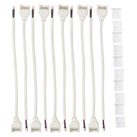 Конектор с кабел 15см 4PIN за водоустойчива LED лента RGB 6А 10mm 10бр/пакет Lightex Конектор с кабел 15см 4PIN за водоустойчива LED лента RGB 6А 10mm 10бр/пакет Lightex