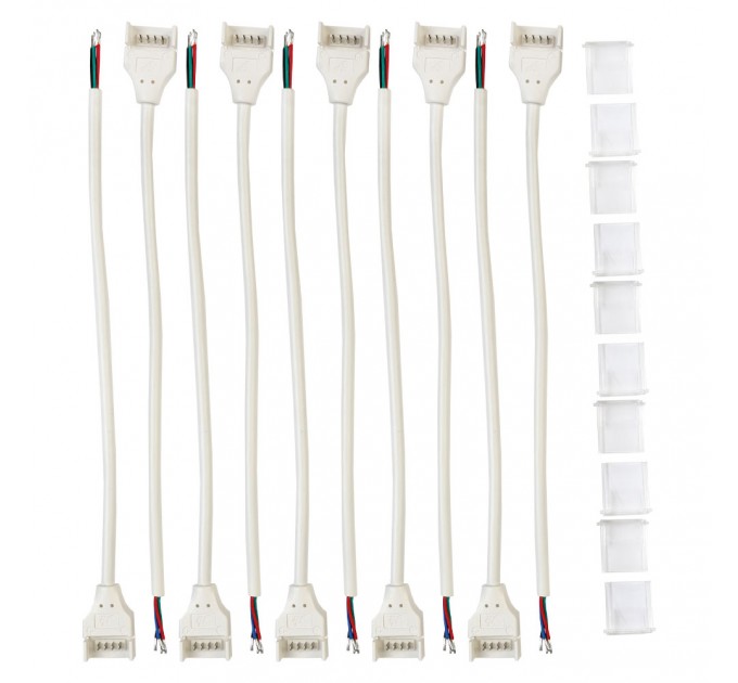 Конектор с кабел 15см 4PIN за водоустойчива LED лента RGB 6А 10mm 10бр/пакет Lightex