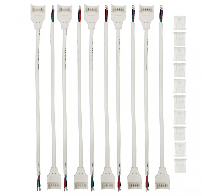 Конектор с кабел 15см 5PIN за водоустойчива LED лента RGBW 6А 12mm 10бр/пакет Lightex