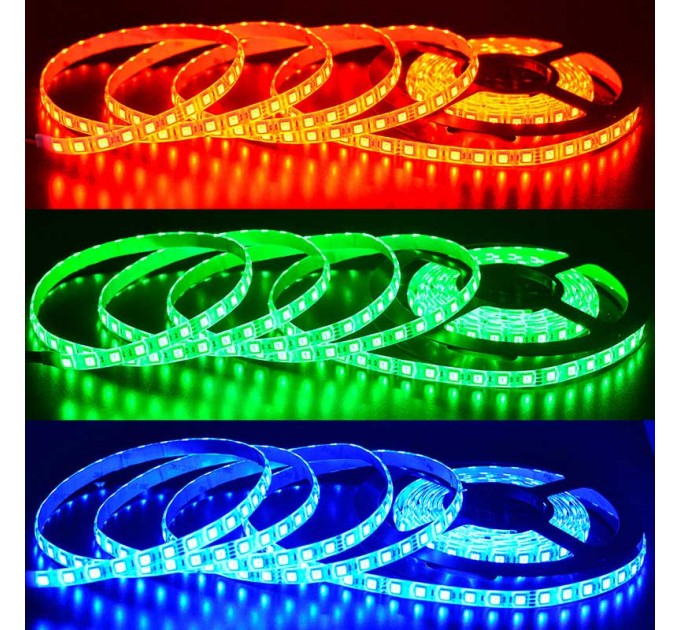 LED лента 5050 60бр./м 24V 12W/метър IP67 RGB 720lm/m Lightex / 5м-опаковка /