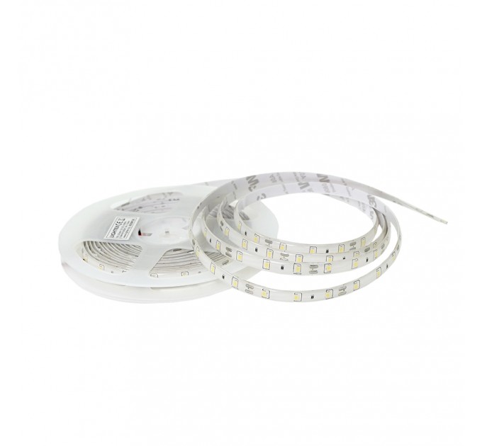 LED лента влагозащитена 2835 60бр/м 12V DC 4.8W/m 104lm/W 6000K IP44 силиконово покритие 8мм Lightex /опаковка 5м/