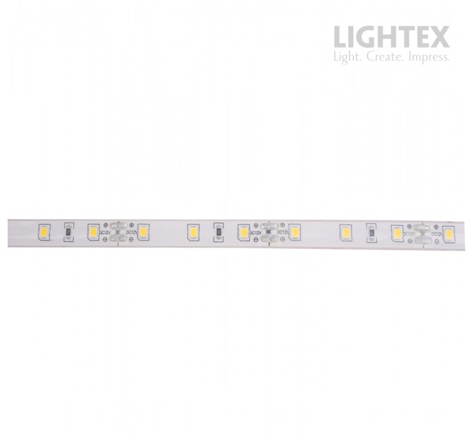 LED лента влагозащитена 2835 60бр/м 12V DC 4.8W/m 104lm/W NW 4000K IP44 силиконово покритие 10мм Lightex /опаковка 5м/
