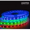 LED лента ECONOMY влагозащитена 5050 30бр/м 12V DC 7.2W 10lm/W RGB IP44 със силиконово покритие 10мм Lightex /опаковка 5м/