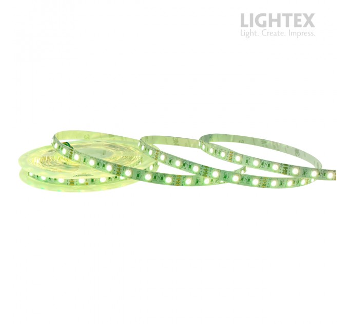 LED лента ECONOMY 5050 60бр/м 12V DC 14.4W 15lm/W RGB IP44 силиконово покритие 10mm Lightex /опаковка 5м/
