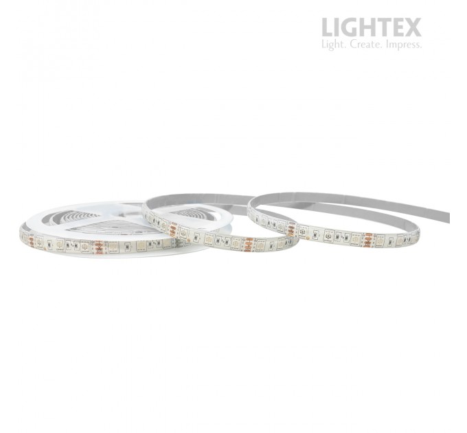 LED лента ECONOMY 5050 60бр/м 12V DC 14.4W 15lm/W RGB IP44 силиконово покритие 10mm Lightex /опаковка 5м/