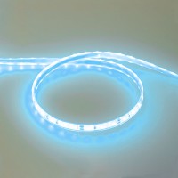 LED лента влагозащитена 2835 60бр/м 12V DC 4.8W/m 106lm/w синя светлина IP68 силиконово покритие и лепило 10мм Lightex /опаковка 5м/