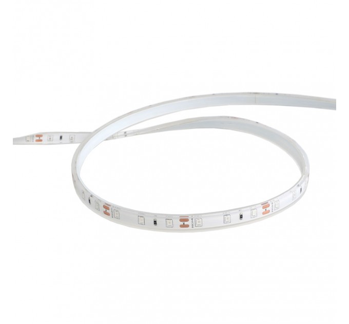 LED лента влагозащитена 2835 60бр/м 12V DC 4.8W/m 100lm/W зелена светлина IP68 силиконово покритие и лепило 10мм Lightex /опаковка 5м/