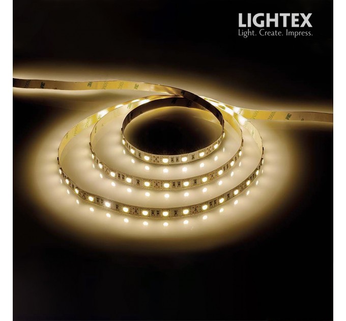 LED лента ECONOMY 2835 60бр/м 12V DC 4.8W/m 102lm/W 3000K IP20 8мм Lightex /опаковка 5м/