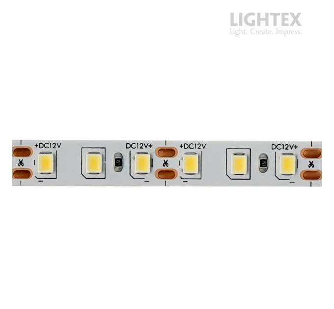 LED лента ECONOMY 2835 120бр/м 12V 9.6W 103lm/W WW 3000K IP20 8мм Lightex /опаковка 5м/