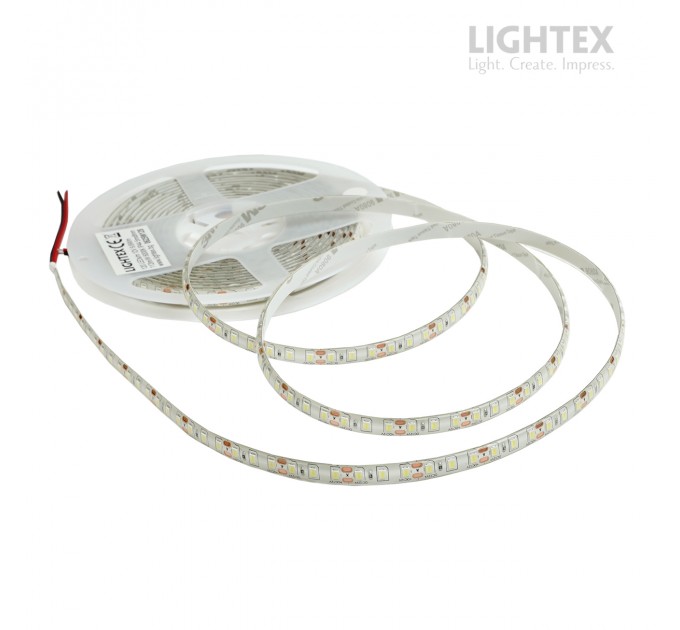 LED лента ECONOMY 2835 120бр/м 12V 9.6W 103lm/W WW 3000K IP44 силиконово покритие 8мм Lightex /опаковка 5м/