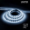 LED лента ECONOMY 2835 120бр/м 12V 9.6W 112lm/W CW 6000K IP44 силиконово покритие 8мм Lightex /опаковка 5м/