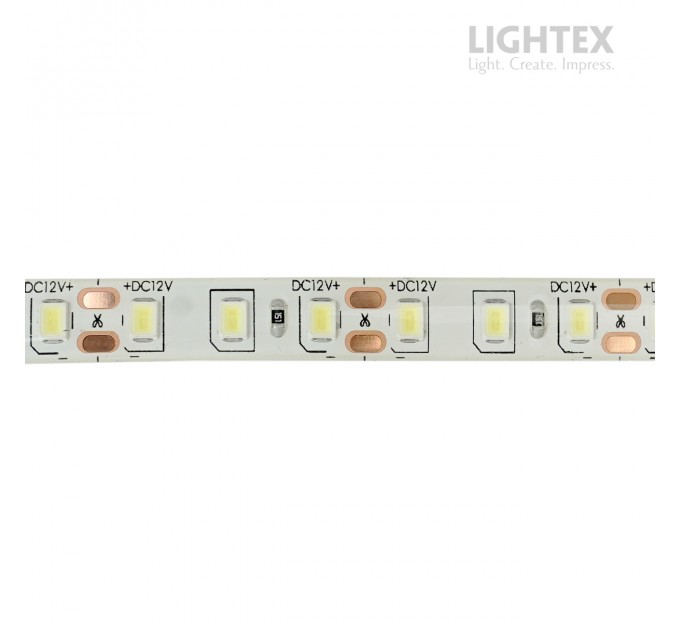 LED лента ECONOMY 2835 120бр/м 12V 9.6W 112lm/W CW 6000K IP44 силиконово покритие 8мм Lightex /опаковка 5м/