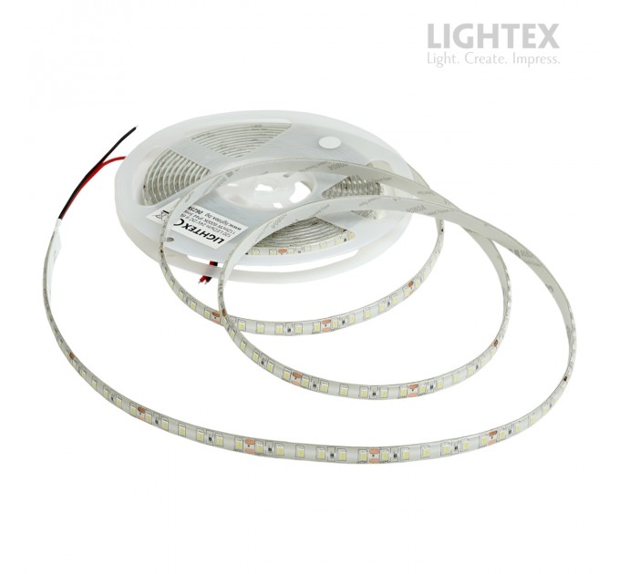 LED лента 2835 120бр/м 24V 9.6W 103lm/W WW 3000K IP44 силиконово покритие 8мм Lightex /опаковка 5м/