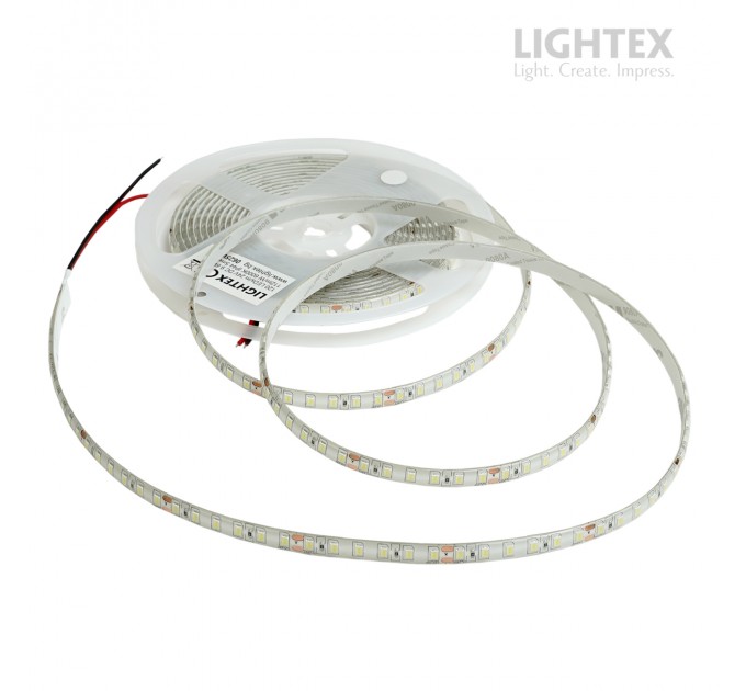 LED лента 2835 120бр/м 24V 9.6W 112lm/W CW 6000K IP44 силиконово покритие 8мм Lightex /опаковка 5м/