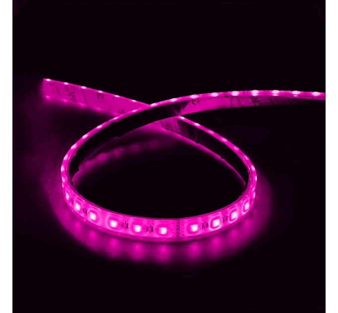 LED лента влагозащитена 5050 60бр/м 24V DC 12W/m 23lm/w RGBW IP68 със силиконово покритие и лепило 16мм Lightex /опаковка 5м/