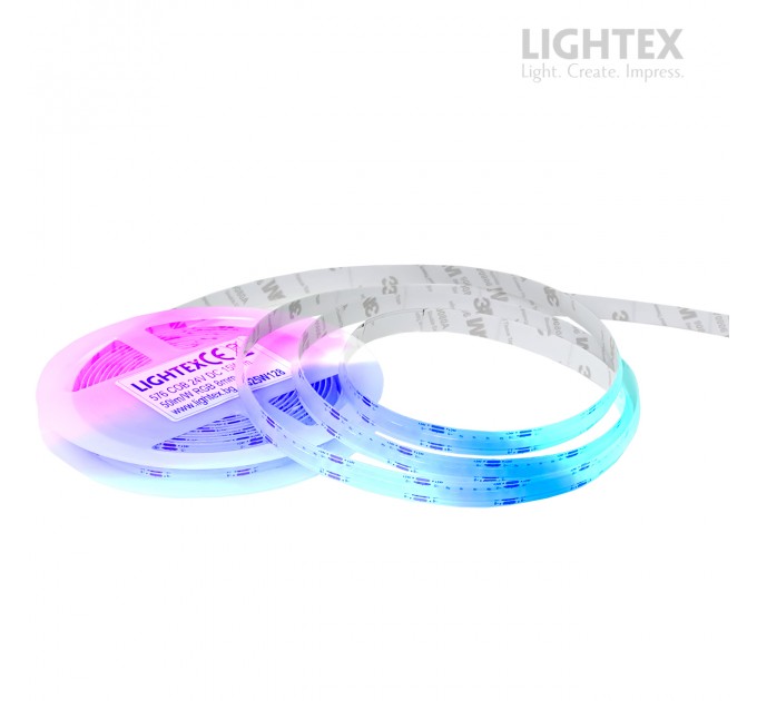 LED лента 576 COB 24V DC 15W 50lm/W RGB IP20 10mm Lightex /опаковка 5м/