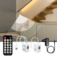 Комплект LED лента за коридор CW+WW 45W 12V/220V IP20 7.5m ,2 сензора,с дистанционно,димируем,с фотоклетка и таймер Lightex