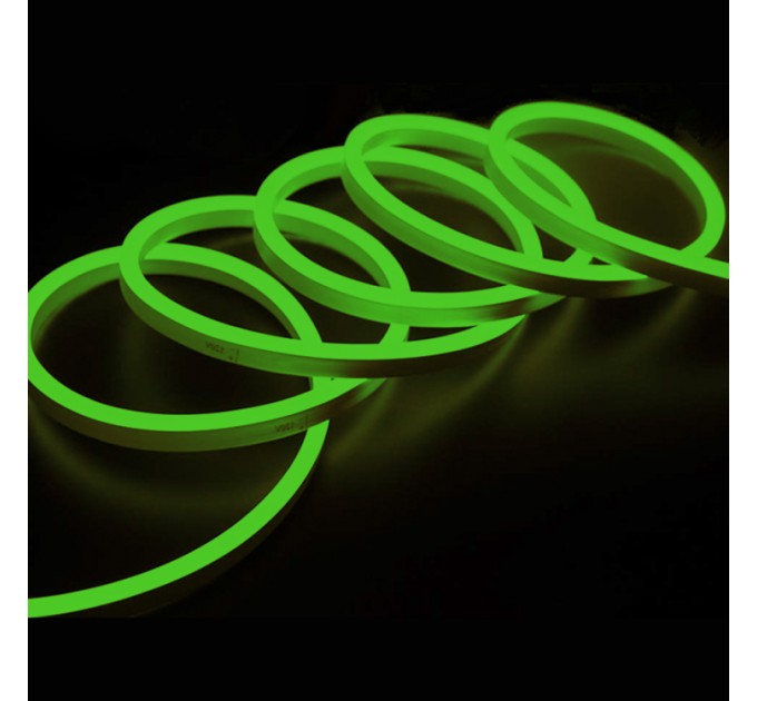 LED Светещ кабел 2835 color 120LED/метър 6W/метър 6x12mm зелен 360lm/m IP65 5m със захранване Lightex