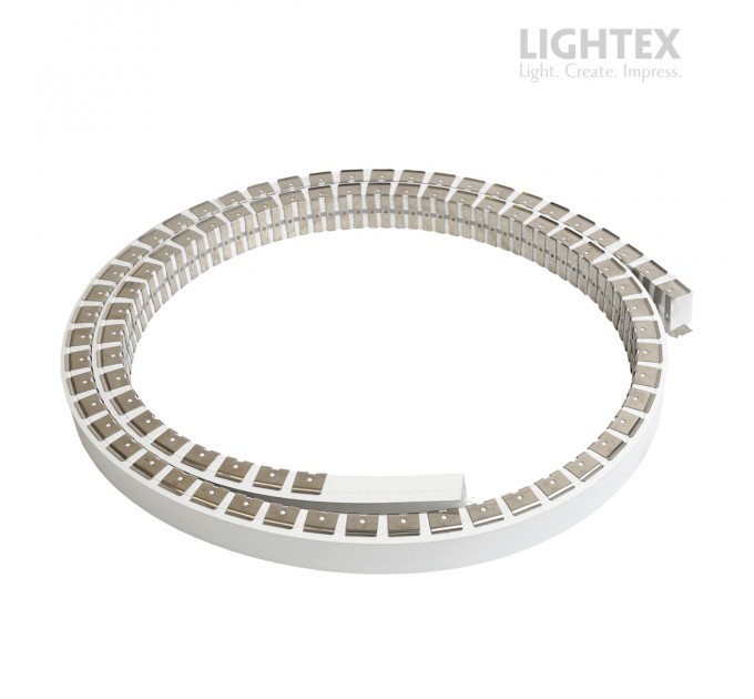 Гъвкав силиконов профил 15х15mm за LED лента с ширина max.8mm бял IP65 - 2m Lightex