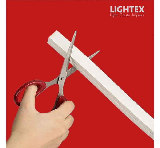 Гъвкав силиконов профил 15х15mm за LED лента с ширина max.8mm бял IP65 - 2m Lightex