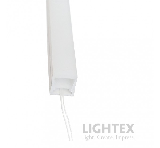 Гъвкав силиконов профил 15х15mm за LED лента с ширина max.8mm бял IP65 Lightex