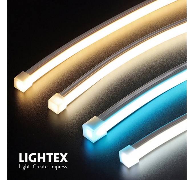 Гъвкав силиконов профил 15х15mm за LED лента с ширина max.8mm бял IP65 Lightex