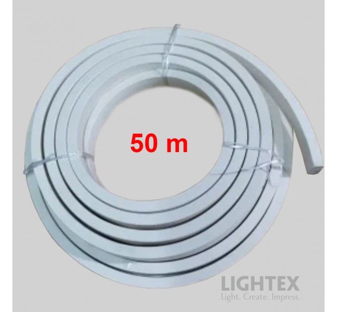 Гъвкав силиконов профил 15х15mm за LED лента с ширина max.8mm бял IP65 - 50m Lightex