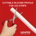 Гъвкав силиконов профил 15х15mm за LED лента с ширина max.8mm бял IP65 Lightex