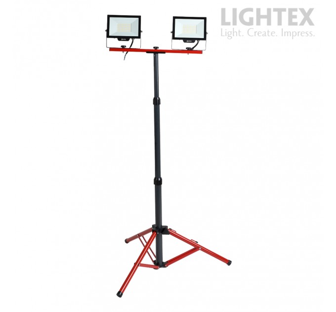 Стойка за прожектор двойна max.1.6m червен + сив Lightex