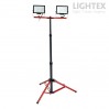 Стойка за прожектор двойна max.1.6m червен + сив Lightex