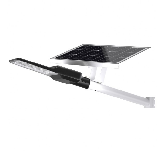 Соларен LED уличен осветител 30W 6500K 4500lm IP65 батерия 3.2V 30AH  с дистанционно управление и отделен панел Lightex
