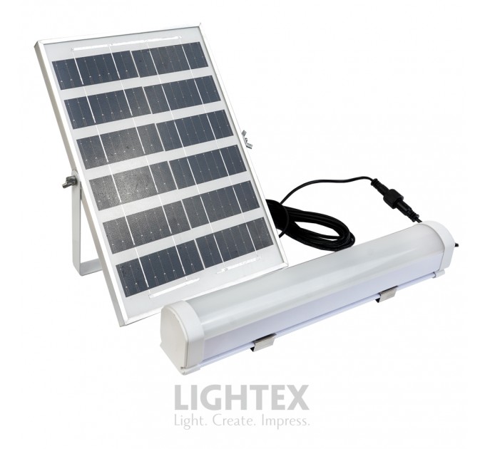 Соларен LED линеен осветител 6W 6500K 540lm battery 3.7V/4000mA IP65 с отделен соларен панел и дистанционно  Lightex